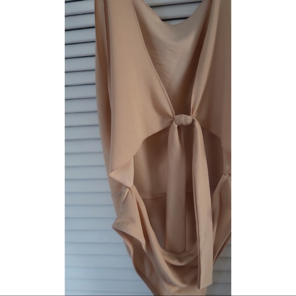 Nude thong bodysuit open back-tie PLT - Picture 4 of 6